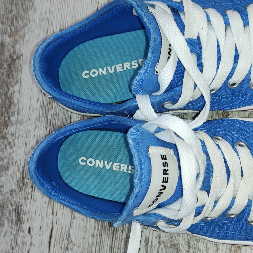 🟦Sz 2 Converse Star Replay Blue Tropic Canvas Sneakers - Picture 13 of 15